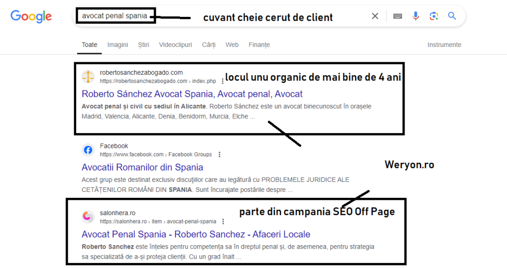 Rezultate SEO de SUCCES